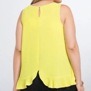 Torrid Yellow Ruffle Hem Tank Top